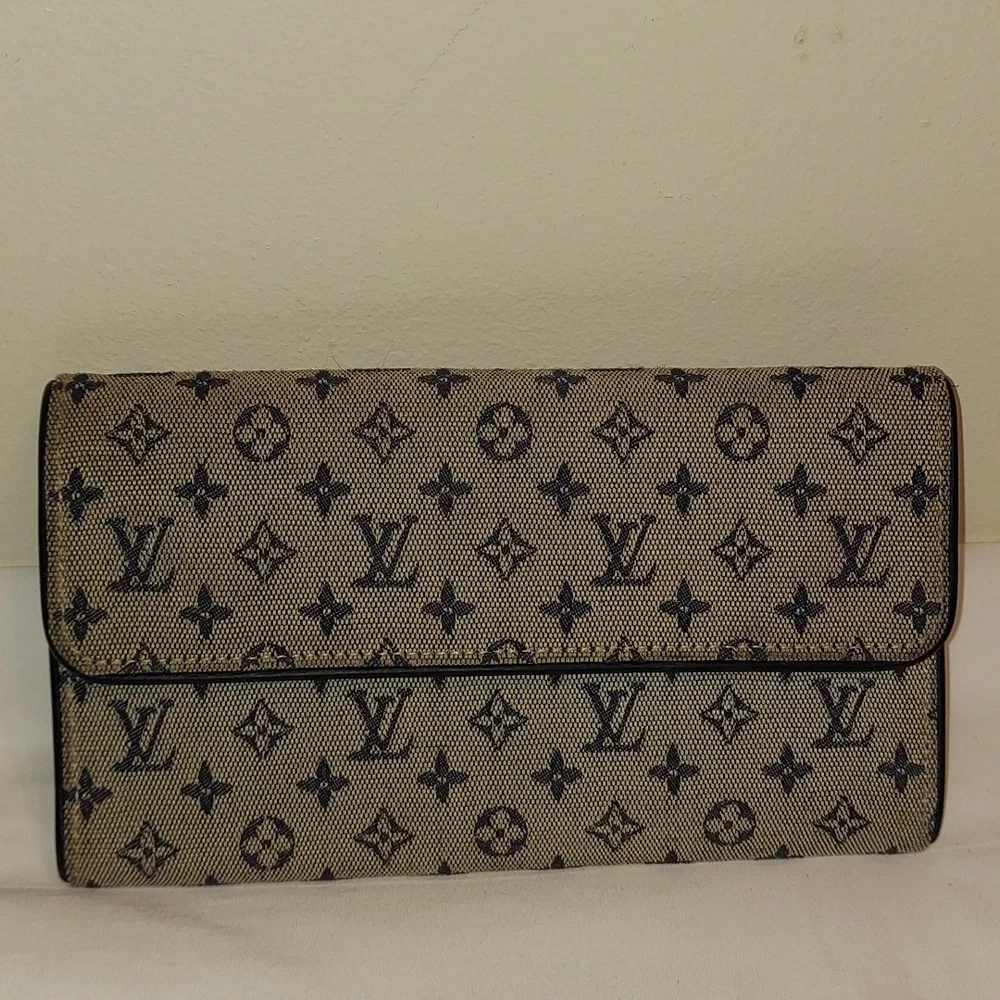 Louis Vuitton Blue Denim long Wallet